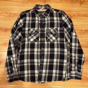 superdry button up work flannel shirt